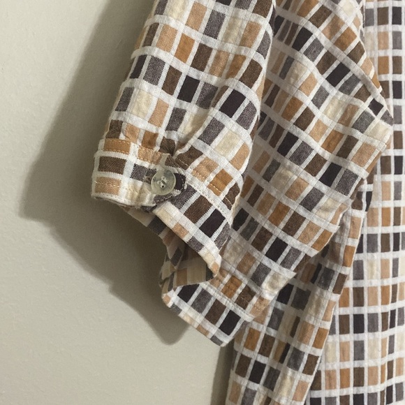 South Pole Casual Button Down Shirt cream mens XL vintage Y2K grandpa retro boho - Picture 5 of 9